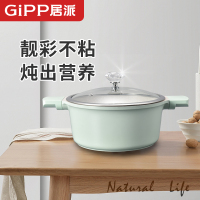 GiPP居派 24cm 靓彩抗菌系列汤锅 GLT2406EQ 晨曦绿 个