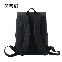 笑梦歌开盖有喜潮流双肩包MG8014 环保轻便双肩包防泼水男女通用PU双肩 永恒黑 15L 个
