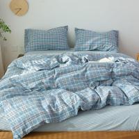 伊伊爱 TJ0SXM2201839 150*200cm 水洗棉三件套 床上套件 (计价单位:套) 暖阳浅蓝格