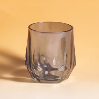 千里谷 KLG-SKB02 烟灰六角玻璃杯 漱口杯 (计价单位:个) 烟灰色