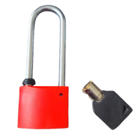 地造天成 GS490 30mm 长梁通开塑钢锁 (计价单位:个) 红色