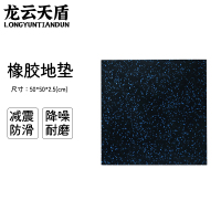 龙云天盾健身房地垫运动地胶垫室内减震防滑健身地垫环保隔音橡胶地垫50*50*3CM 黑蓝
