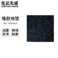 龙云天盾健身房地垫运动地胶垫室内减震防滑健身地垫环保隔音橡胶地垫50*50*3CM 黑白
