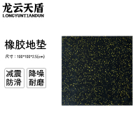 龙云天盾健身房地垫运动地胶垫室内减震防滑健身地垫环保隔音橡胶地垫100*100*2.5CM 黑黄