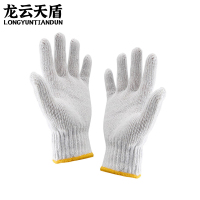 龙云天盾棉纱手套耐磨线手套500克防滑五金防护工地干活工作劳保手套12双黄边
