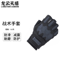 龙云天盾战术手套半指制式作训手套运动触屏登山骑行训练防滑作战布壳战术手套XL码
