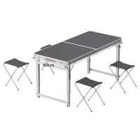 植巾 JYZY120 1.15m*60cm 一桌四椅 户外折叠桌椅 1套 深灰色