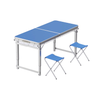 植巾 JYZY210 单桌+2个马扎凳 户外折叠桌椅 1套 蓝色