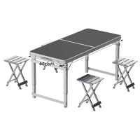 植巾 JYZY320 1.16m*60cm 一桌4椅 户外折叠桌椅 1套 深灰色