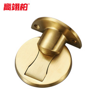 高翊柏 27010081 地装门吸 304不锈钢(金色)盒装+胶片+螺丝 不锈钢门阻器防撞门吸卫生间门挡阻门器