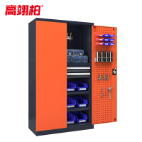 高翊柏 11060220 重型工具柜 2抽屉 内4层带挂板 1800*1000*500mm 灰橙色 0.8mm厚 铁皮柜