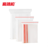 高翊柏 12160073 PE透明自封袋 7号红边 6丝 14*20cm 密封袋塑料一次性收纳封口袋 (100个)