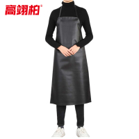 高翊柏 17030502 pu皮革围裙 黑色小号 耐酸碱无袖工作服 防水防油皮革围裙