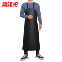 高翊柏 17030520 pu皮革围裙 大号黑色皮革调节扣围裙 耐酸碱无袖工作服 防水防油皮革围裙