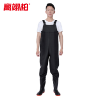 高翊柏 17030145 半身下水裤 75丝黑色针织 36码 pvc涉水裤加厚耐磨连体防水背带裤防水裤