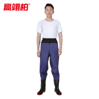 高翊柏 17030277 齐腰下水裤 65丝蓝色腰叉 36码 pvc涉水裤加厚耐磨半身作业裤洗车防水裤