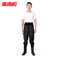 高翊柏 17030709 齐腰下水裤 65丝黑色腰叉 39码 pvc涉水裤加厚耐磨半身作业裤洗车防水裤