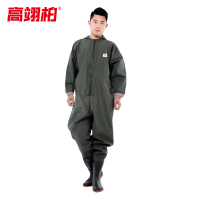 高翊柏 17030384 全身下水裤 80丝绿色针织袖口款 47码 pvc涉水裤加厚耐磨连体防水背带裤洗车防水裤