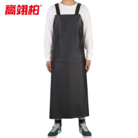 高翊柏 17030589 PVC双肩背带围裙 黑色 110*80cm 防水防油加厚加长耐磨围兜 实验室工作耐酸碱挂脖围腰