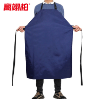 高翊柏 17030631 PU软皮围裙 深蓝色防雨绸调节扣款 110*75cm 防水防油加厚耐磨实验室工作耐酸碱挂脖围腰