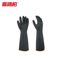 高翊柏 17040030 耐酸碱工业手套 L码 35cm 油防水防滑耐磨 实验室作业劳保加长款