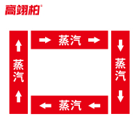 高翊柏 10022052 管道标识贴纸 2x8cm 蒸汽[10张/备注箭头方向]双箭头反光膜化工流向警示贴箭头贴
