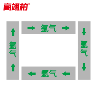 高翊柏 10022197 管道标识贴纸 6x30cm 氩气[10张/备注箭头方向]双箭头反光膜化工流向警示贴箭头贴