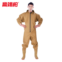 高翊柏 17030470 全身下水裤 100丝黄色针织袖口款 37码 pvc涉水裤加厚耐磨连体防水背带裤洗车防水裤
