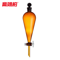 高翊柏 33010150 分液漏斗 棕色四氟活塞250ml 实验室梨形油液分离分液器加液滴液漏斗
