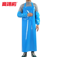 高翊柏 17030610 TPU围裙 蓝色+套袖 110*90cm 防水防油加厚加长耐磨围兜 实验室工作耐酸碱挂脖围腰