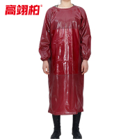 高翊柏 17030696 牛筋防水罩衣 枣红 125*110cm 防水防油加厚加长耐磨围兜 实验室工作耐酸碱挂脖围腰