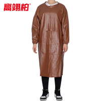 高翊柏 17030703 加厚耐磨皮革罩衣 橘棕色 120*125cm 防水防油加厚加长耐磨围兜 工作耐酸碱挂脖围腰