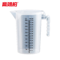 高翊柏 33010650 PP量杯 2000ml黑色刻度带盖 塑料刻度量杯加厚透明杯 实验容量杯