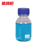 高翊柏 33010692 蓝盖试剂瓶 100ml透明 丝口玻璃瓶带刻度溶剂瓶螺口液体取样瓶