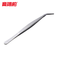 高翊柏 33010965 304不锈钢带齿镊子 弯圆 25cm 加厚加圆手术镊敷料镊组织镊子