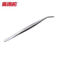 高翊柏 33010966 304不锈钢带齿镊子 弯圆 30cm 加厚加圆手术镊敷料镊组织镊子