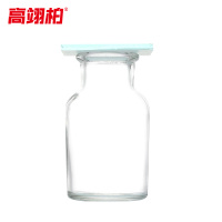 高翊柏 33010737 玻璃集气瓶 60ml+5*5cm毛玻璃片 气体收集瓶实验室洗气瓶 10个装