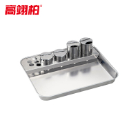 高翊柏 33011037 304不锈钢盘 32*25*3cm(配2大2小瓶)手术托盘畜牧兽