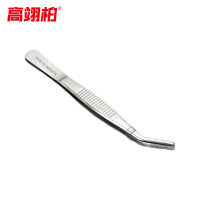 高翊柏 33011074 304不锈钢镊子 12.5cm圆弯头 防碘伏敷料镊组织镊