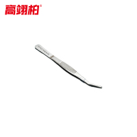 高翊柏 33011075 304不锈钢镊子 14cm圆弯头 防碘伏敷料镊组织镊