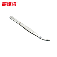 高翊柏 33011076 304不锈钢镊子 16cm圆弯头 防碘伏敷料镊组织镊