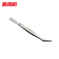 高翊柏 33011077 304不锈钢镊子 18cm圆弯头 防碘伏敷料镊组织镊