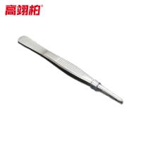 高翊柏 33011081 430不锈钢镊子 12.5cm圆直头 带磁性 防碘伏敷料镊组织镊