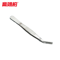 高翊柏 33011088 430不锈钢镊子 12.5cm圆弯头 带磁性 防碘伏敷料镊组织镊