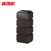 高翊柏 32030375 不锈钢烟灰垃圾桶 203铂仕黑 29*29*72cm 酒店大堂电梯口烟灰桶吸烟室商场灭烟筒