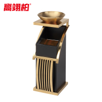 高翊柏 32030410 新概念烟灰缸垃圾桶 不锈钢盆方管款-钛金 32*30*81cm 酒店大堂电梯口吸烟室商场烟灰桶