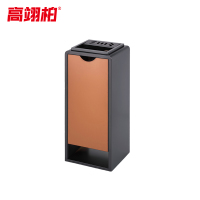 高翊柏 32030380 不锈钢烟灰垃圾桶 304黑金 30*28*74cm 酒店大堂电梯口烟灰桶吸烟室商场灭烟筒