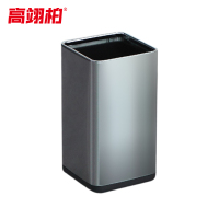 高翊柏 32030508 双层不锈钢垃圾桶 黑金9L-方形直投 酒店宾馆办公室商用环境桶客厅厕所卫生桶垃圾篓