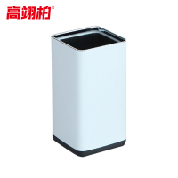高翊柏 32030509 双层不锈钢垃圾桶 白色9L-方形直投 酒店宾馆办公室商用环境桶客厅厕所卫生桶垃圾篓
