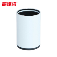 高翊柏 32030516 双层不锈钢垃圾桶 白色10L-圆形直投 酒店宾馆办公室商用环境桶客厅厕所卫生桶垃圾篓